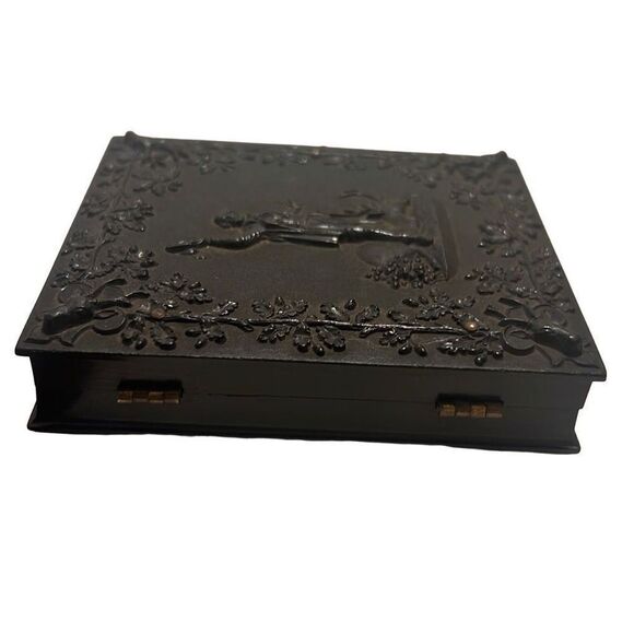 Antique Union Case Thermoplastic Daguerreotype Sweetheart Black & White Image - Picture 6 of 11